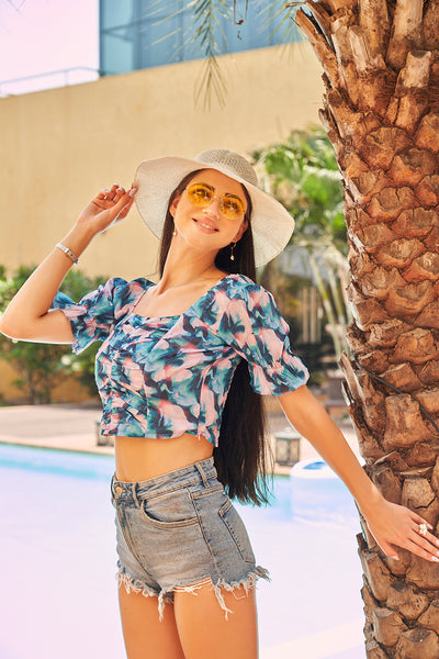 Floral Blue top